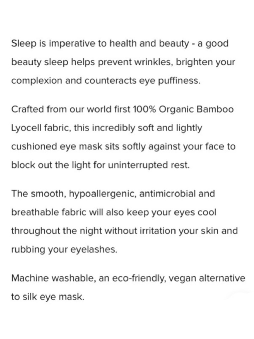 ettitude Bamboo Lyocell Eye Mask in Cloud Pink - 100% Organic Bamboo Lyocell - Picture 3 of 12